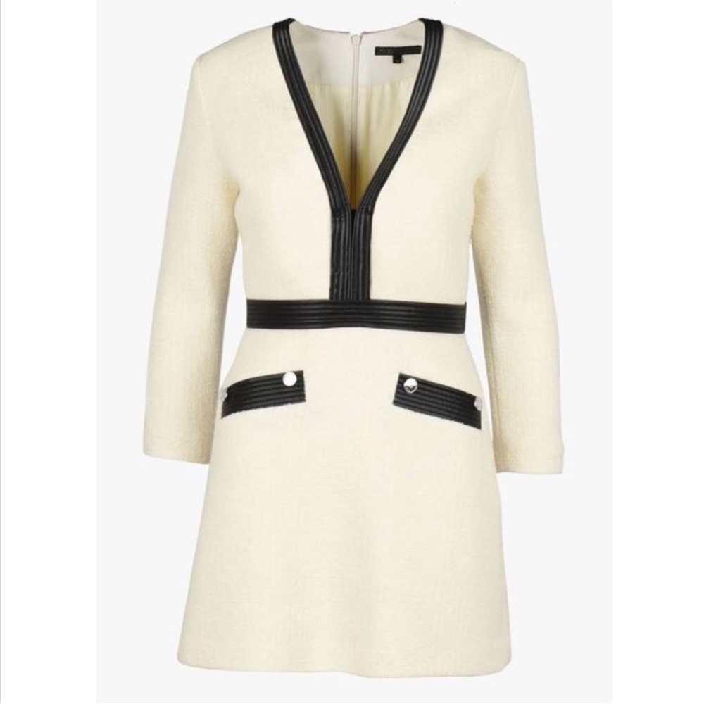 Maje Cream and Black Dress